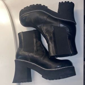 Black platform Heeled boots by current mood